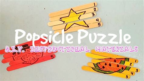 Diy Instructional Materials Popsicle Puzzles Youtube