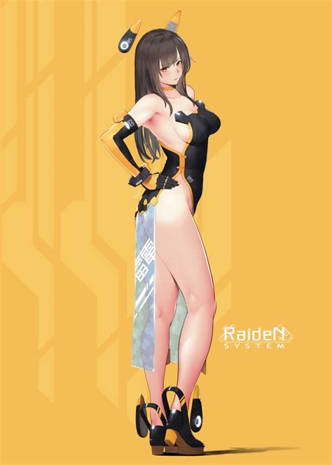 Hayabusa Original Commentary Request Highres 1girl Bare Shoulders Blush Boots Breasts