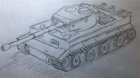 How To Draw A Tank Tiger 1 Youtube