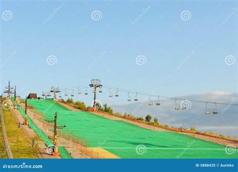 Artificial Green Ski Slope Stock Photo Image Of Scenic 5888420