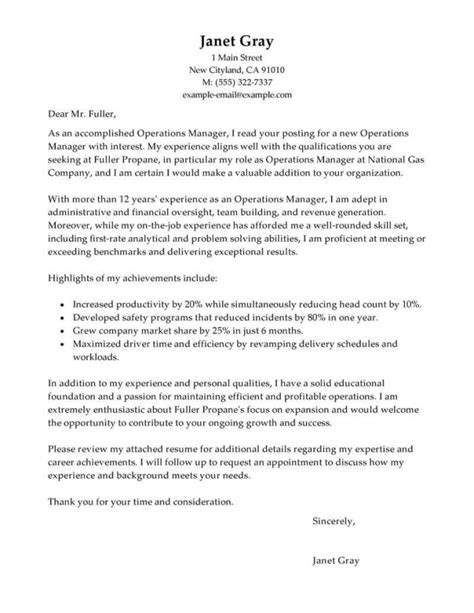 Contact us by email · no writing needed · customer service support Plant Operations Manager Cover Letter Samples & Templates ...