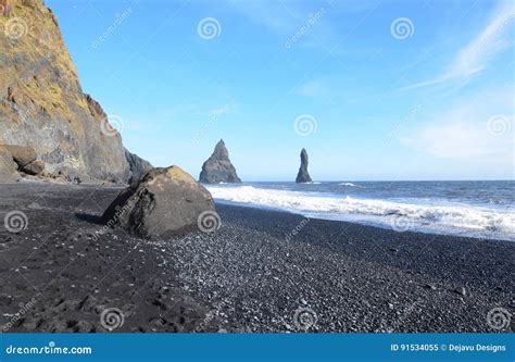 Beautiful Reynisfjara Beach In Southern Vik Iceland Stock Image Image