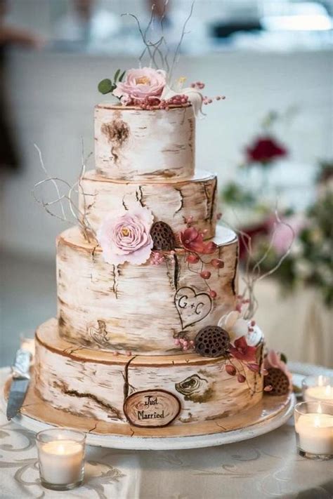 Rustic Wedding Cake With Flowers Country Wedding Cakes Floral Wedding Cakes Fall Wedding Cakes