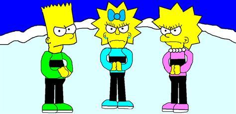 Bart Lisa And Twin Maggie In An Iceberg By Jackcomiedian On Deviantart