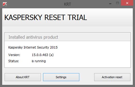 Kaspersky Reset Trial 5.1.0.41 Final Version [KRT Club] Tool