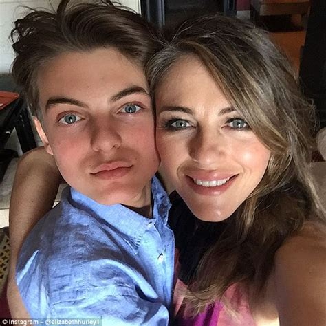 Elizabeth Hurley Shares Instagram Selfies With Son Damian For His 14th