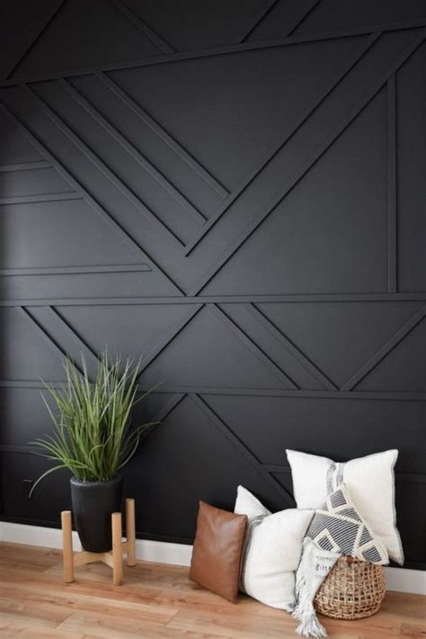 Cut both ends of the wood at a 45 degree angle for the first board. 25 Trendy Geometric Panel Accent Walls - DigsDigs