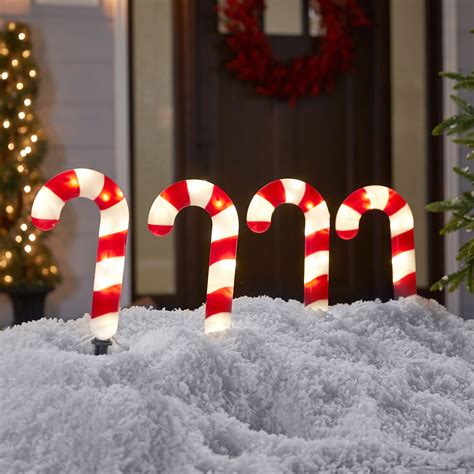 Candy Cane Christmas Pathway Markers At Yh Christmas Solar Candy Cane