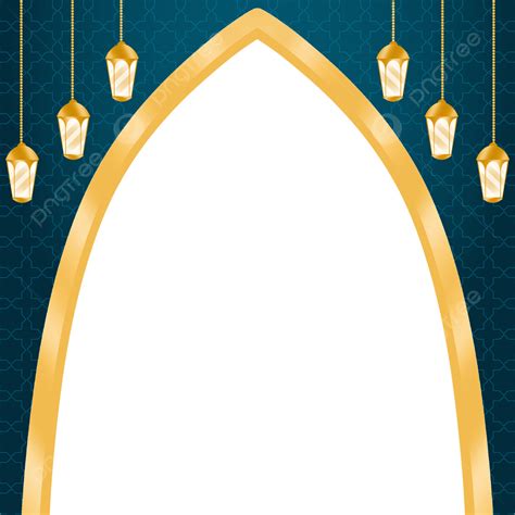 Islamic Twibbon White Transparent Islamic Gold Navy Twibbon Frame