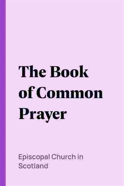 Pdf The Book Of Common Prayer De Episcopal Church In Scotland Libro