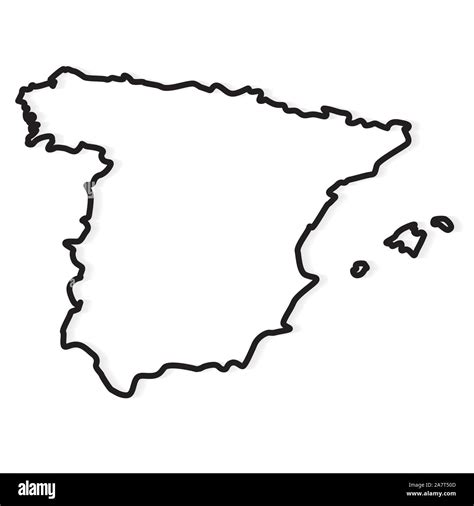 Contorno Negro De España Mapa Ilustración Vectorial Imagen Vector De