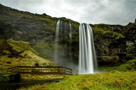 Iceland Waterfalls Bridges Crag Seljalandsfoss Nature Wallpapers