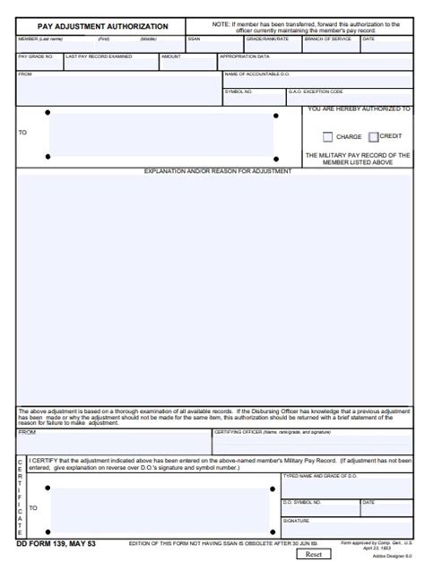 Download Dd 139 Fillable Form