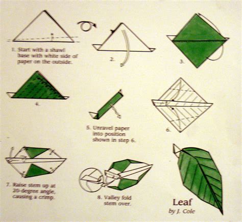 Origami Leaf Origami Leaf Card Instructions 종이 접기 미술 종이접기 나뭇잎