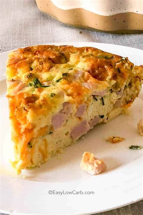 Crustless Ham And Cheese Quiche Keto Easy Recipe Easy Low Carb