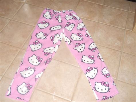 Hello Kitty Fleece Pj Pants Adult Sz Small By Creationsbyspike On Etsy Pj Pants Hello Kitty