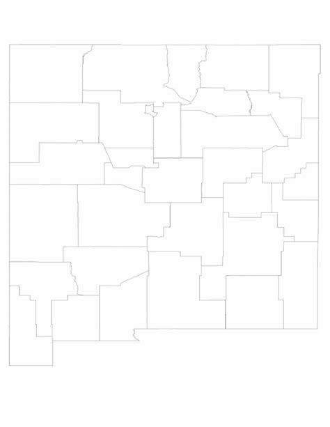 Blank New Mexico County Map Free Download