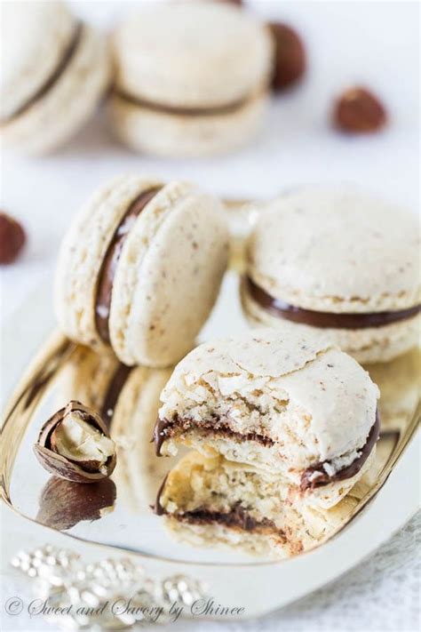 Chocolate Hazelnut Macarons Recipe Macaron Recipe Desserts