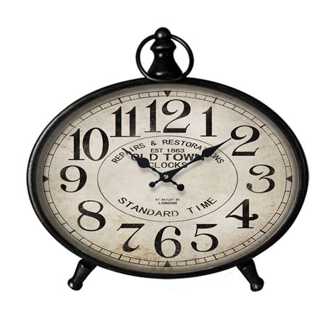 Oval Metal Tabletop Clock 12 In At Home