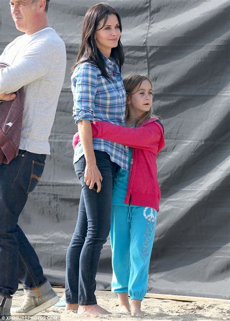 Courteney Cox Gets A Loving Hug From Daughter Coco On The Set Of Cougar