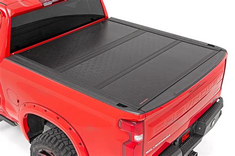 Rough Country 47120580 Low Profile Hard Tri Fold Tonneau Cover 19 20