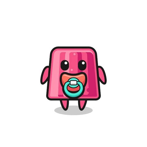 Premium Vector Baby Jelly Cartoon Character With Pacifier