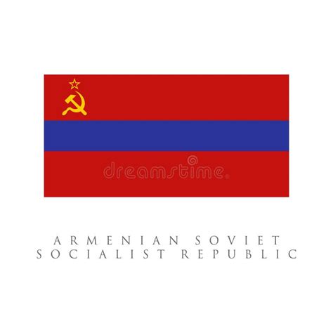 Armenian Soviet Socialist Republic Flag Isolated On White Background