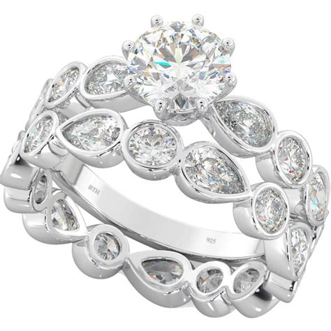 925 Sterling Silver Bridal Ring Set