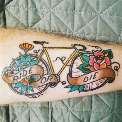 Bike Tattoo American Traditional Cycling Tattoo Bicycle Tattoo Bike