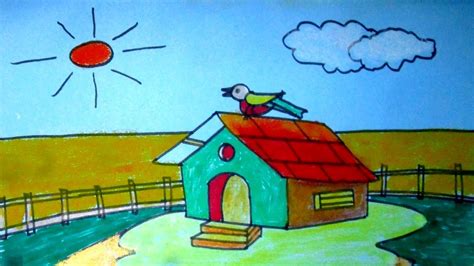 Storytelling wizard how to draw: Easy Kids drawing tutorial- How to draw a beautiful hut ...