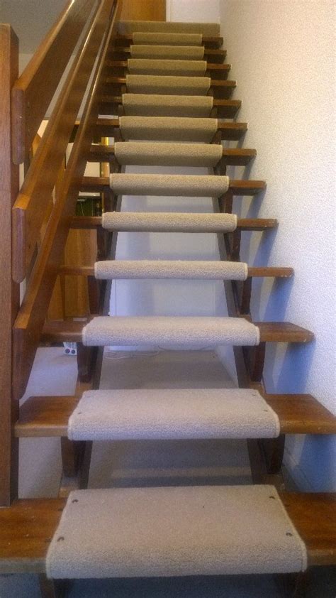 Typical carpet installation on a flight of basement stairs , filmed my helper installing this carpet he is coming along nicely! Pin by Inna Gerenshteyn on Stairs | Open stairs, Staircase ...