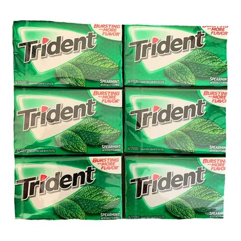 Trident Spearmint Gum Trident Sugarfree Gum Pack Of 6 14 Sticks