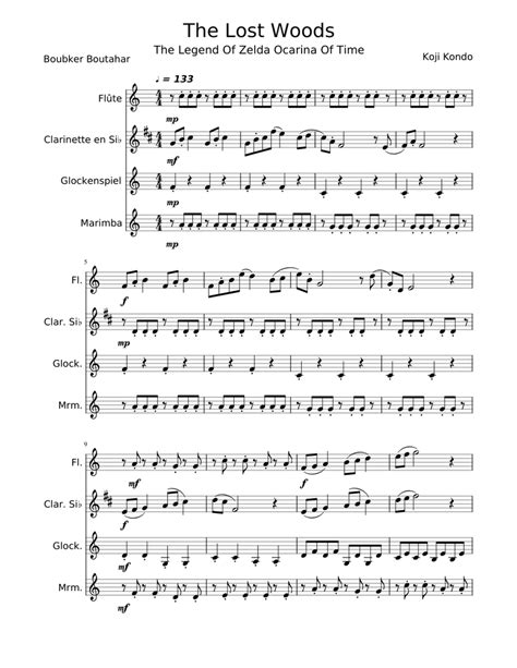 The Lost Woods Sheet Music For Woodwinds Flute Clarinet In B Flat