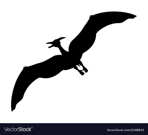 Pterosauria Silhouette Dinosaur Jurassic Vector Image