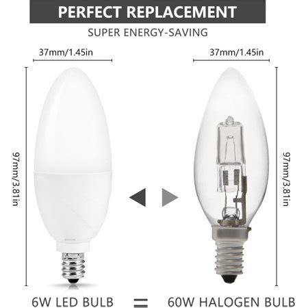 Popular in north america either, bulbs with e12 bases are commonly used for decorative applications, such as chandeliers, wall lamp, christmas lights, restaurant pendant lights, ornamental lights, residential or commercial string lights, and night lights. JandCase Type B Light Bulb, 6 W LED Candelabra Bulbs, E12 ...