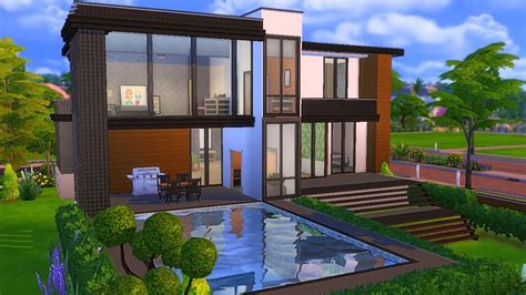 Base Game Modern Suburban Home The Sims 4 Speed Build Youtube