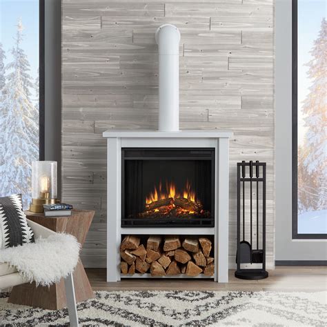 Hollis 32 Electric Fireplace In White By Real Flame Bed Bath