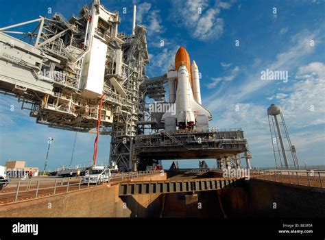 A View Space Shuttle Atlantis On Launch Pad 39a At The Kennedy Space