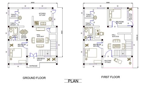 Bhk House Plan Complete Drawing Dwg File Cadbull Images And Photos Finder