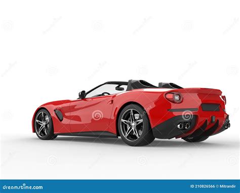 Scarlet Red Modern Fast Supercar Tail Side View Stock Illustration