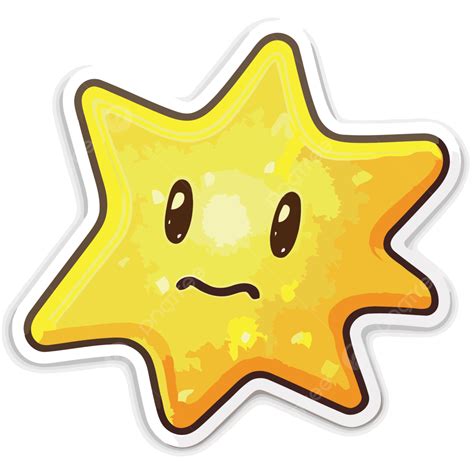 Stiker Bintang Emas Vektor Stiker Lucu 4 Desain Stiker Dengan Kartun