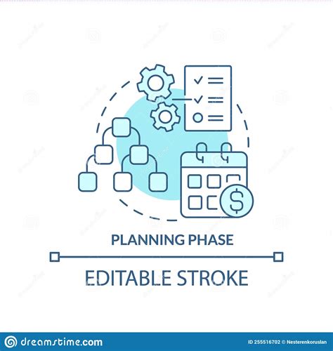 Planning Phase Turquoise Concept Icon Stock Vector Illustration Of