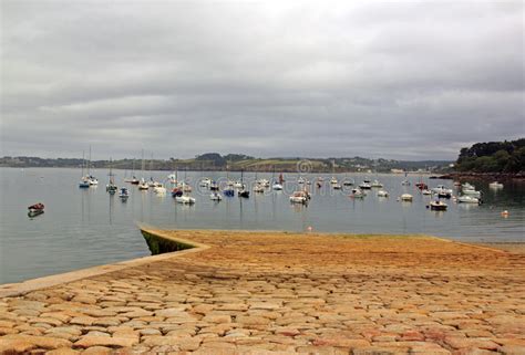 Port Of Douarnenez The Pier At Low Tide Brittany Finistere France