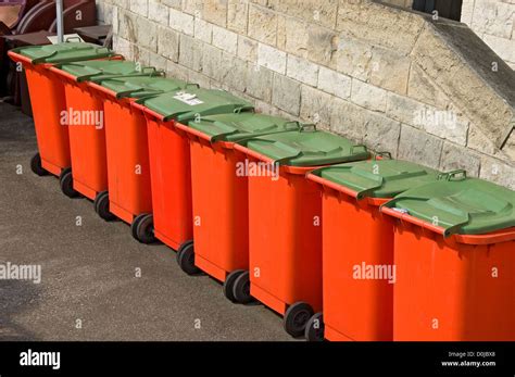 A Row Of Commercial Waste Bins In York Stock Photo Alamy