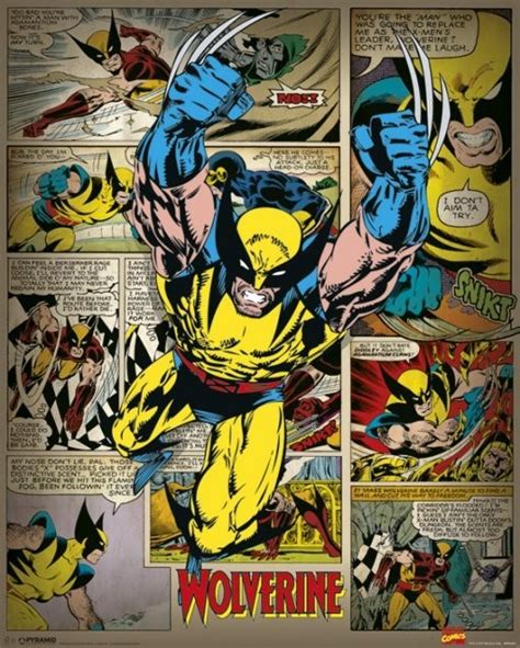 Marvel Comics Wolverine Retro Plakát Obraz Na Zeď 31 Zdarma