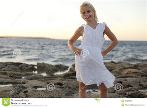 Young Girl On Ocean Stock Photo Image Of Happiness Lifestyle 44673890