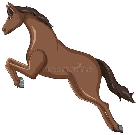 Brown Horse Jumping Cartoon Stock Vector Illustration Of Brown