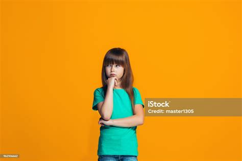 Young Serious Thoughtful Teen Girl Doubt Concept Stock Photo Download