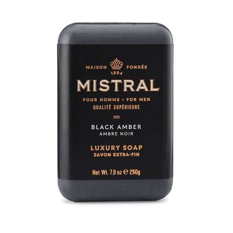 It has those little grains of sand or whatever that do the deep clean after a workout. Mistral Bar Soap for Men - olive & elle