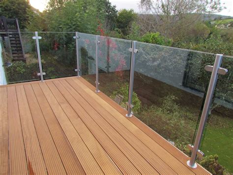 Wooden Deck With Glass Balustrade Deck Railings Glass Handrail